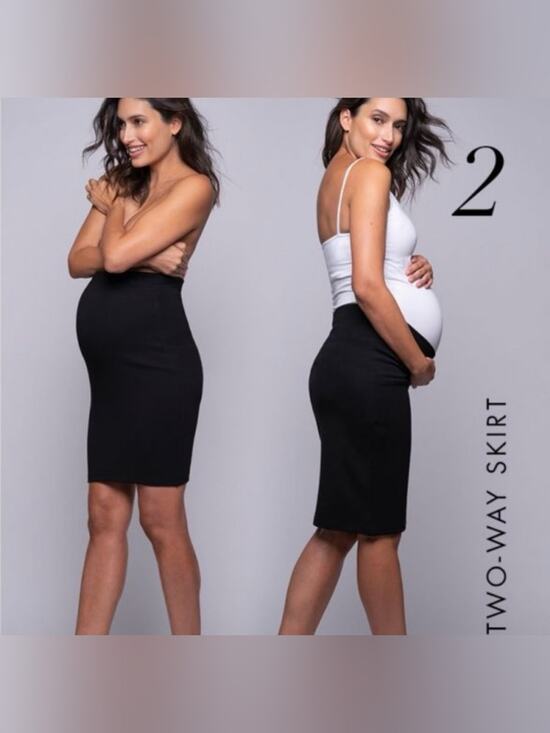 Seraphine Dresses & Skirts - NWT Seraphine Maternity Body Con Jersey Stretch Midi Skirt Black Size Small